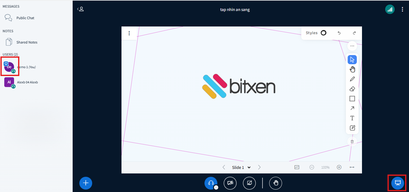 Screenshot of the starting page