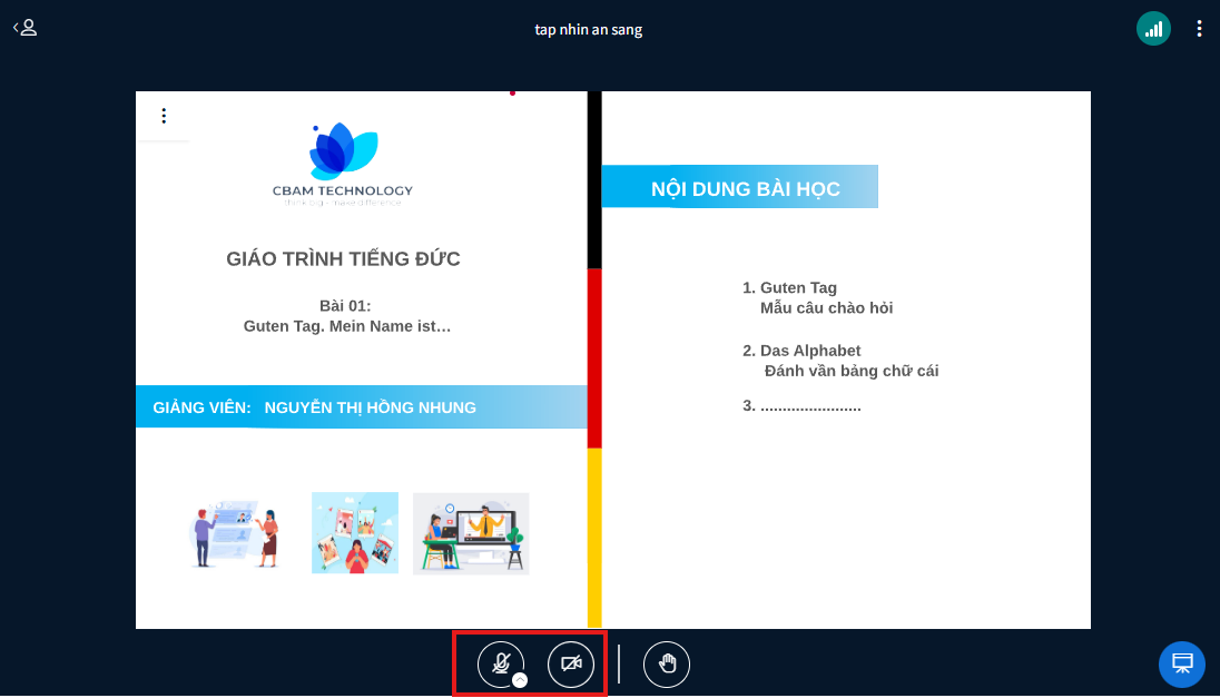 Screenshot of the starting page